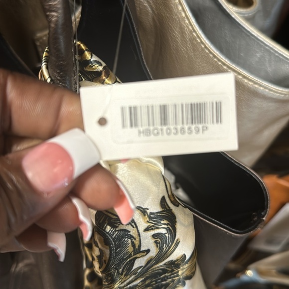 Handbag reversible, handbag, bronze, and black slit in front - Picture 7 of 8